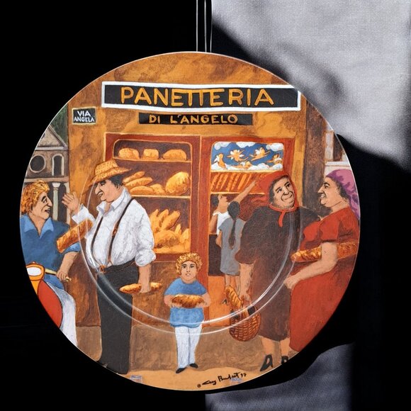 Guy Buffet Tuscan Storefronts Panetteria Porcelain Dinner Plate Made in Germany - Picture 1 of 9
